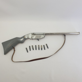Игрушечное пневматическое ружьё с пульками, работает только один из поршней, длина 54см
